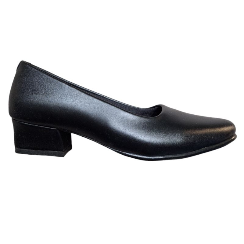 Sepatu Kerja Formal wanita Hitam doff Hak 3cm