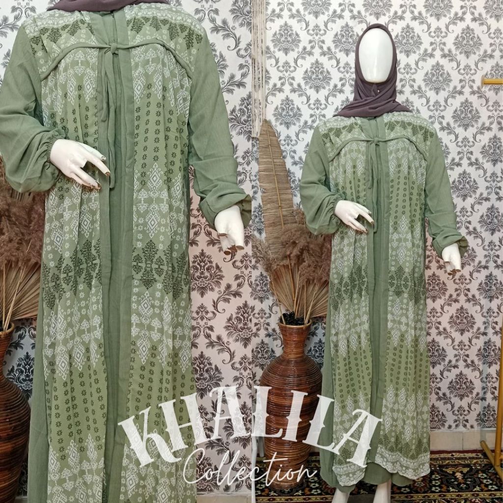 Gamis Crincle Mix Sruti Tali pita - Terbaru - Khalila Collection