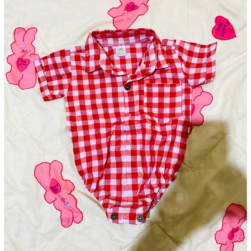 jumper bayi tartan merah