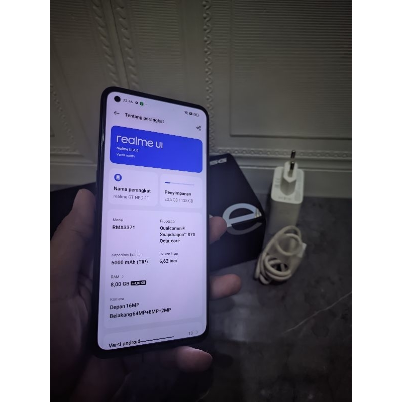 Realme GT Neo 3t 8/128 fullset original minus pemakaian murah