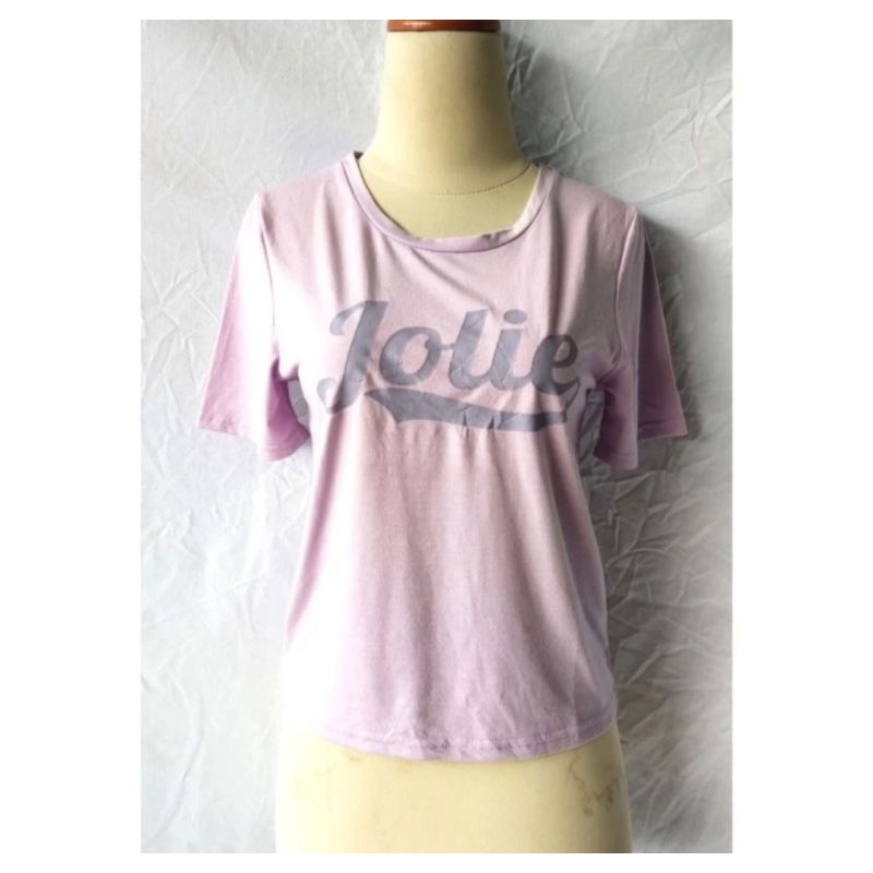 Preloved Atasan Kaos Wanita Printing Ungu Size S