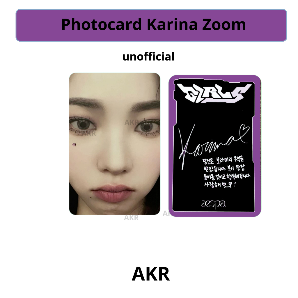 PHOTOCARD GIRLGRUP UNOFFICIAL Karina zoom, Hanni Pita, Rei zoom, Wonyoung selimutan, dsb