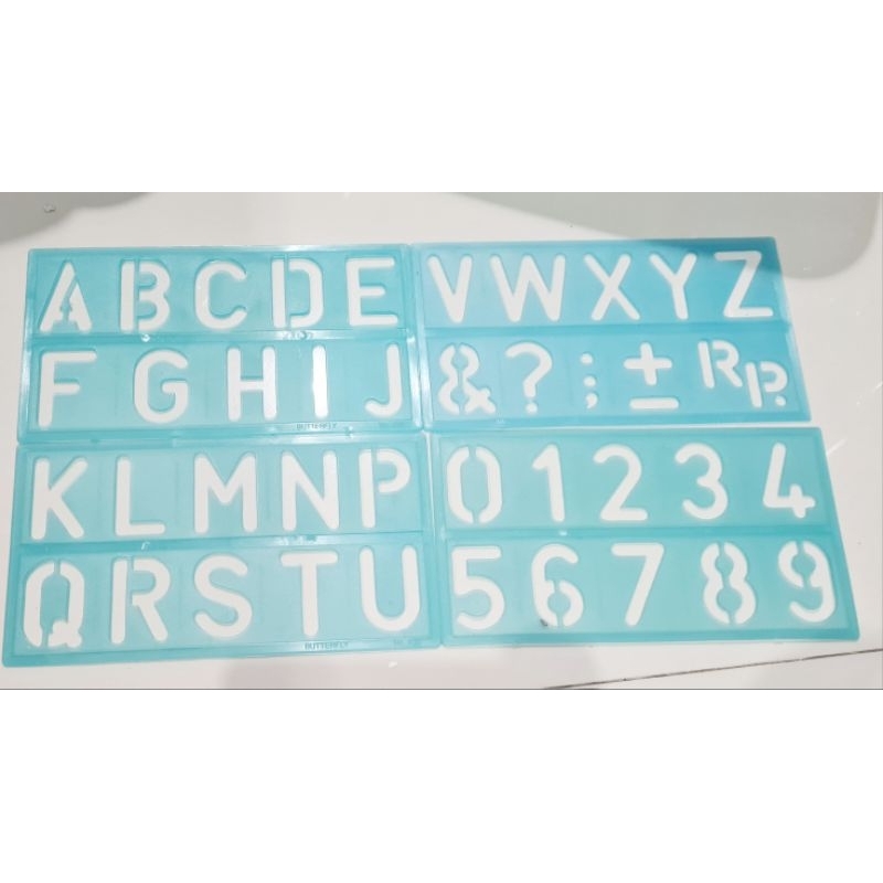 

Penggaris bentuk huruf dan angka Butterfly