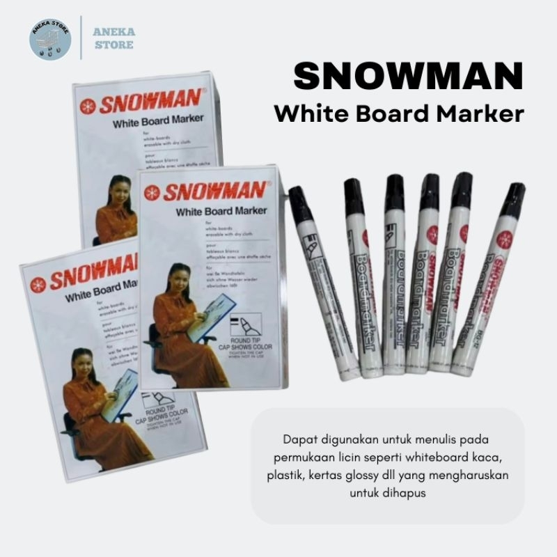 

0027 Spidol white board snowman Hitam BG-12. eceran