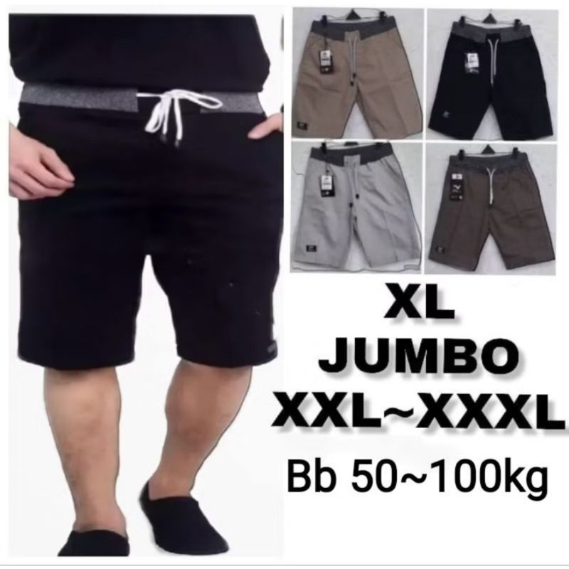 Celana Big Size/ Celana Pendek Pria Size Jumbo/ Celana Pendek Pria Rip Polos Jumbo Big Size/ Kolor R