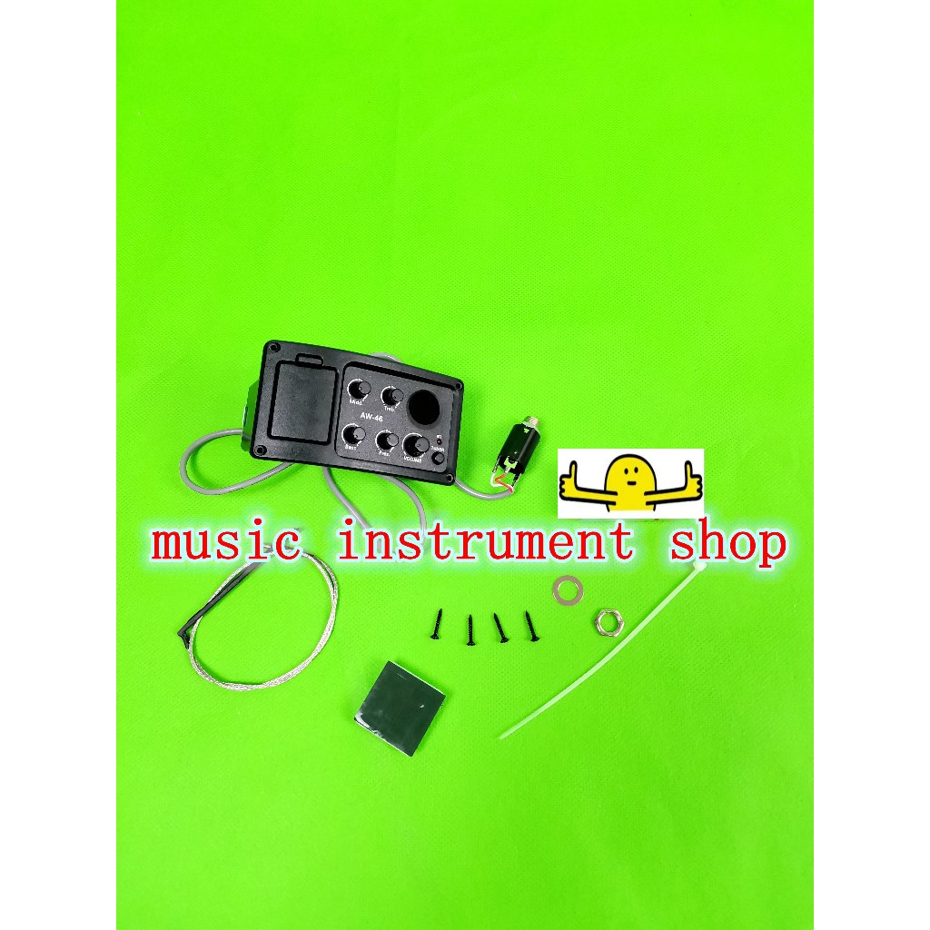 Preamp Gitar Akustik Elektrik Equalizer 3 Band dengan Spul Pickup untuk Gitar Klasik dan Akustik