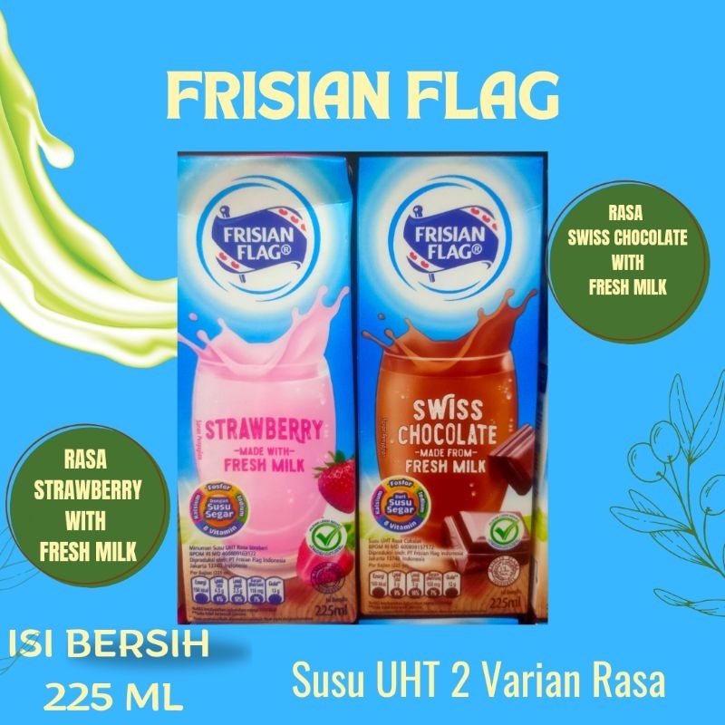 

FRISIAN FLAG Susu UHT Kemasan 225 ML Rasa Strawberry Dan Chocolate