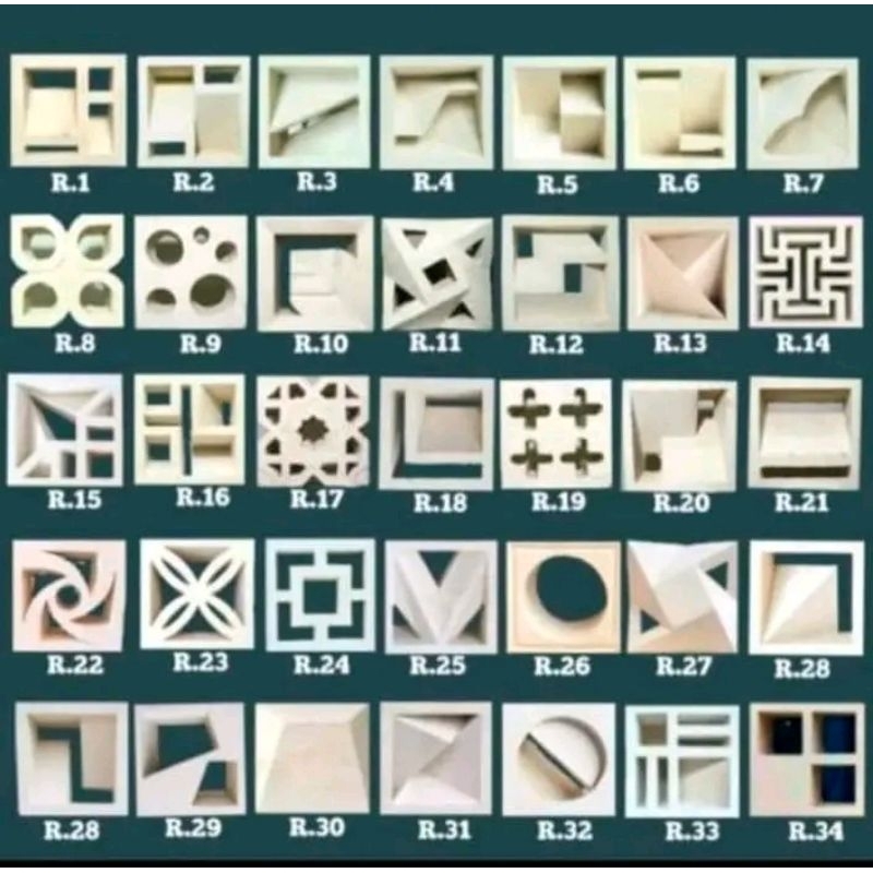 Roster beton minimalis berbagai motif