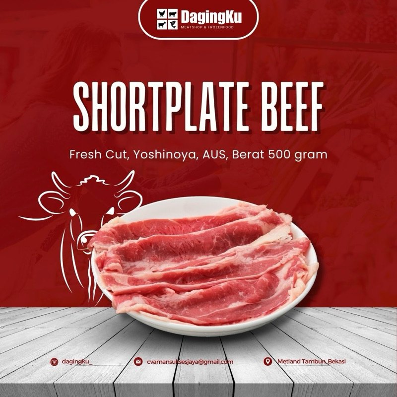 

Beef Slice Shortplate Yoshinoya 500Grm/Aus Slice Beef 500Grm Frozen Fresh Halal