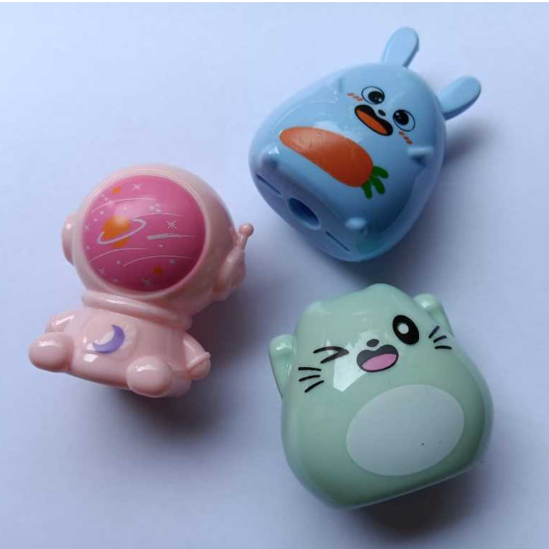 

Serutan Pensil Rautan Pensil Mika Mini Motif AstronotKelinci Kucing Warna Pastel Rautan Serutan Lucu