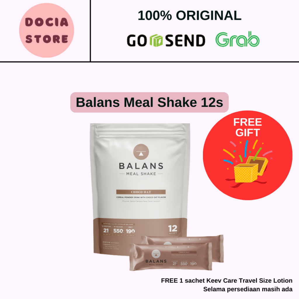 Balans Meal Shake Choco Oat 12s Minuman Diet Meal Replacement