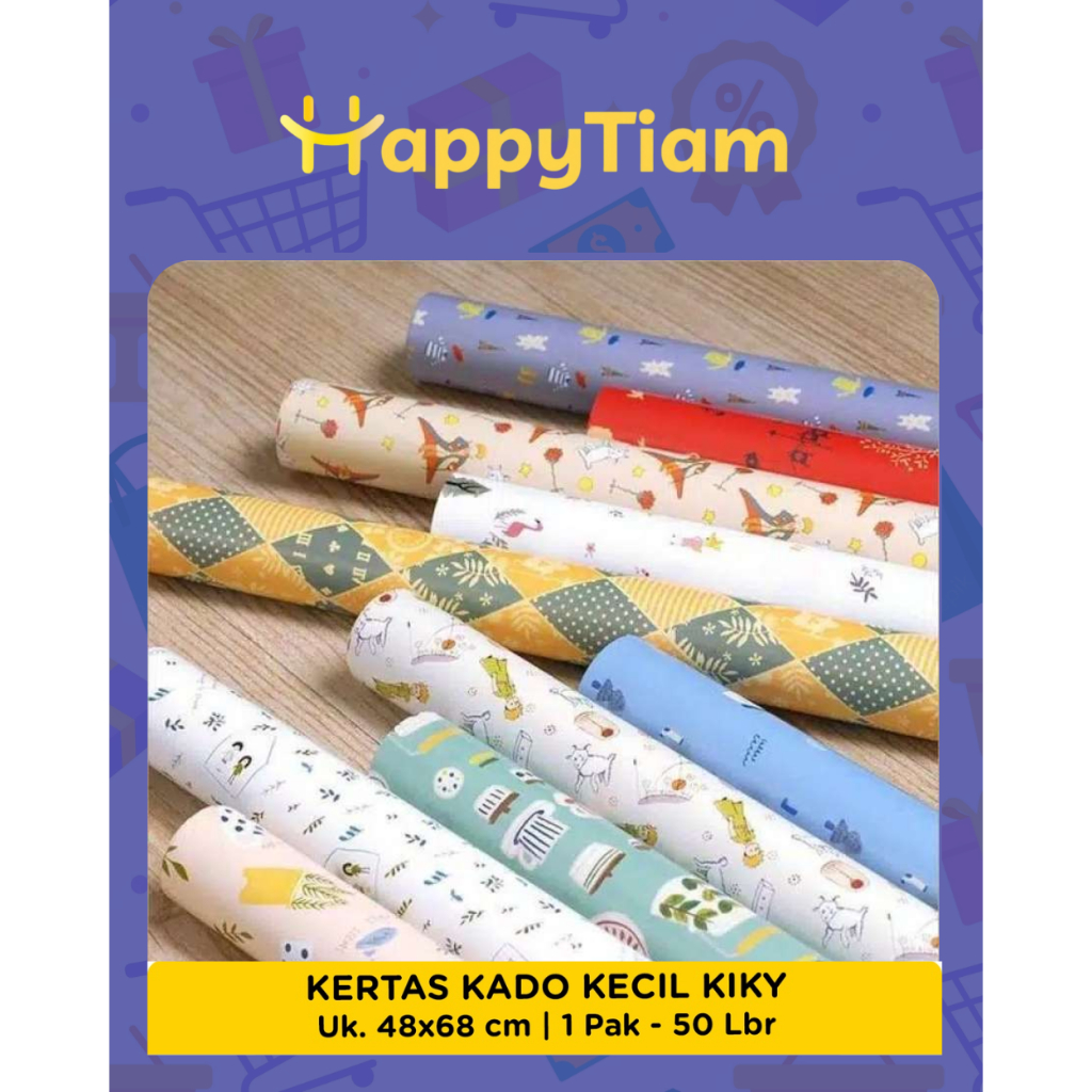 

KERTAS KADO KIKY KECIL GLOSSY 48 X 68CM PER LEMBAR BUNGKUS GIFT WRAPPING