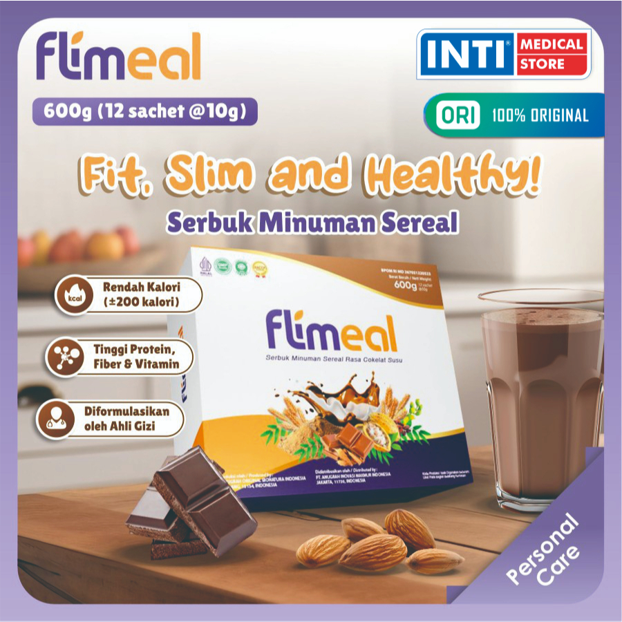 

Flimeal | Serbuk Minuman Sereal 600g Isi 12 | Makanan Diet Rendah Kalori | Meal Replacement Box