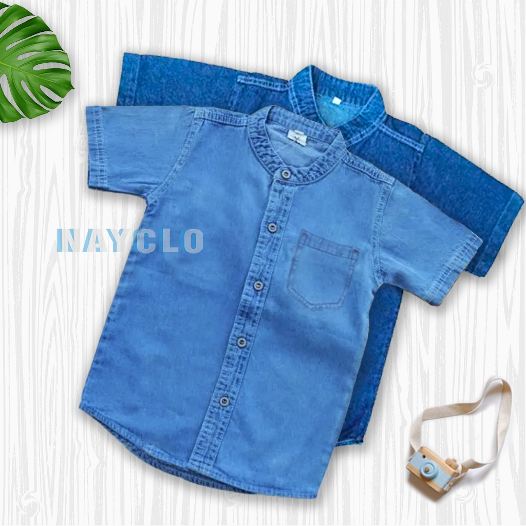 kemeja Jeans Anak 1-10 tahun | Kemeja Denim Anak Laki-laki cowok | Baju Anak