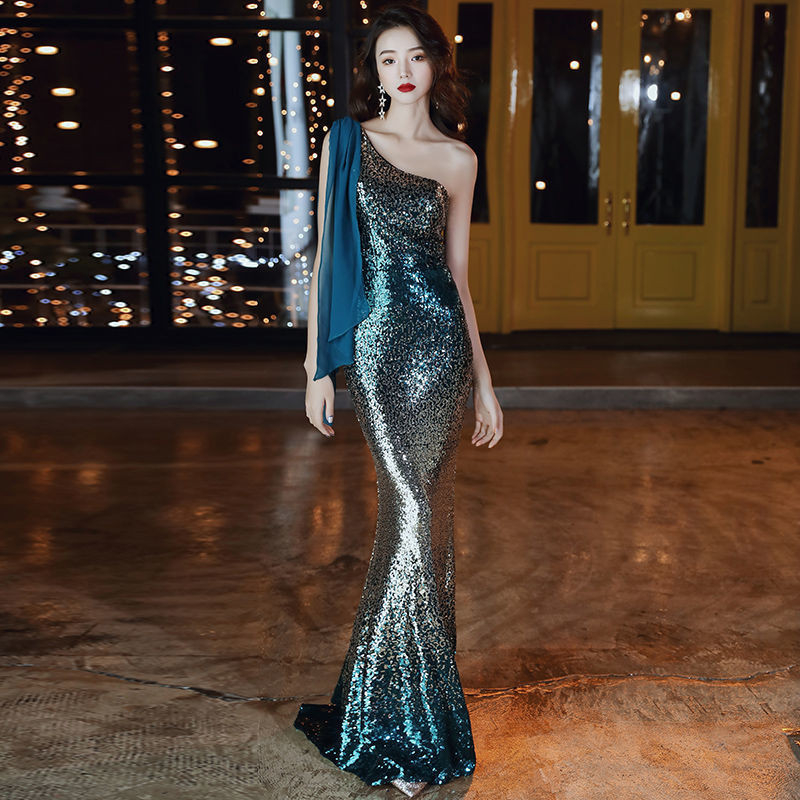 Evening Dress Skirt Female Noble Banquet Fishtail Long Elegant Daily Style Birthday Party