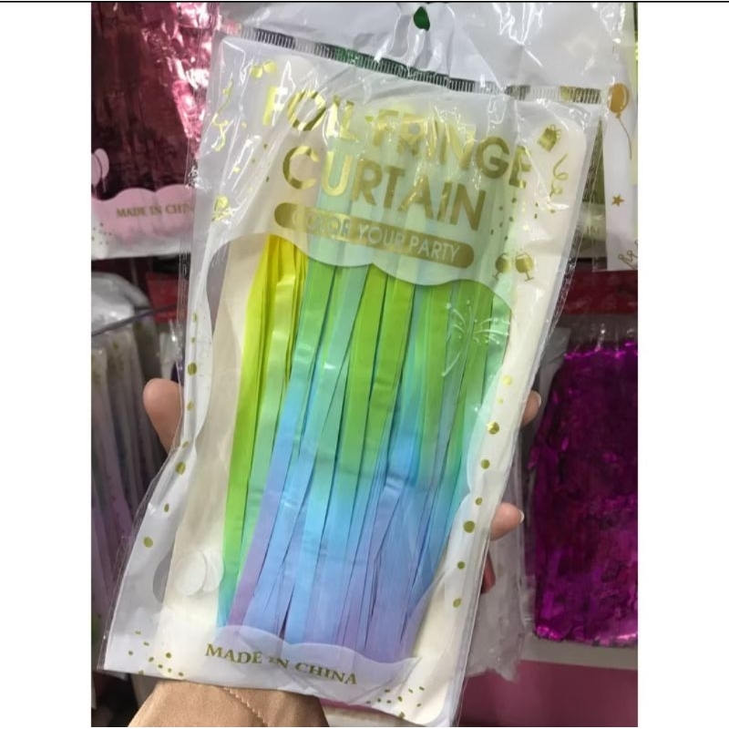 TIRAI FOIL RAINBOW/Tirai Foil warna warni/Tirai FoilRaonbow