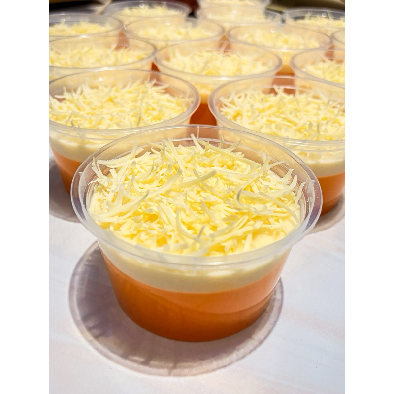 

Jelly Mango Pudding, Puding Mangga fla Keju Lumer 300ml/cup