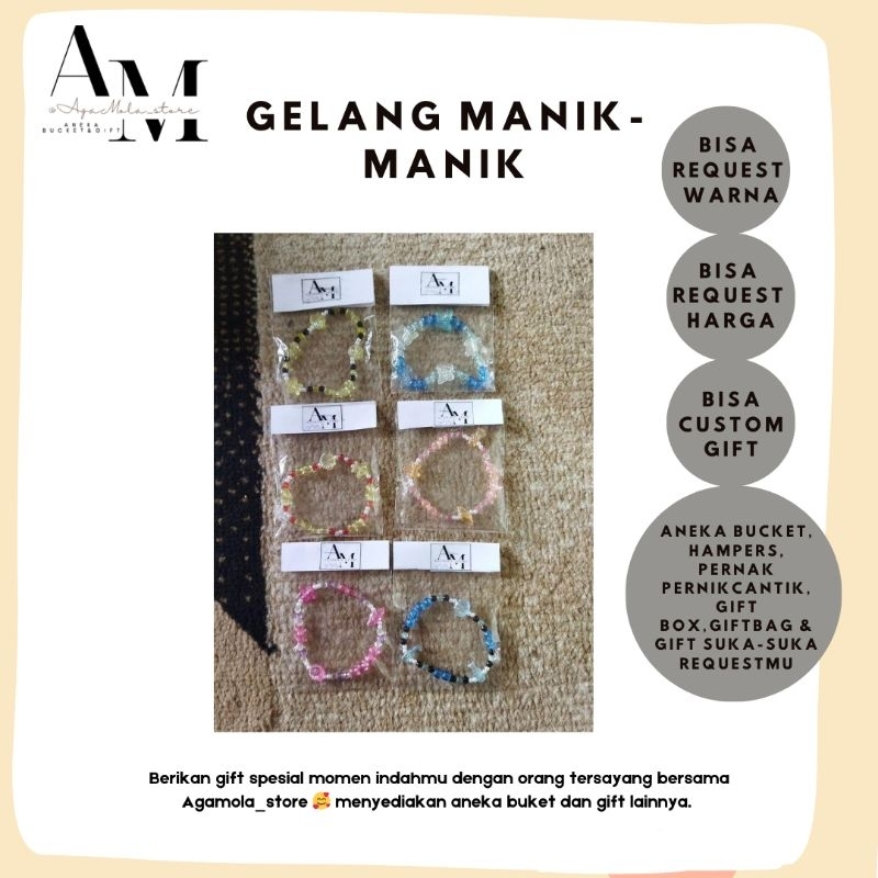 Gelang manik manik anak perempuan souvenir murah grosir