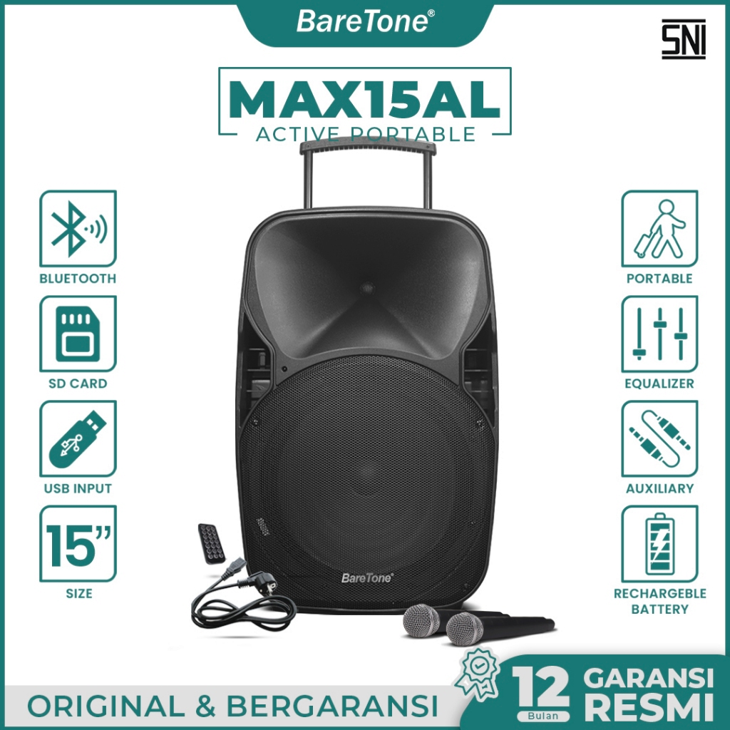 SPEAKER PORTABLE BARETONE MAX15AL MAX 15 AL MAX15 AL MAX 15AL ORIGINAL