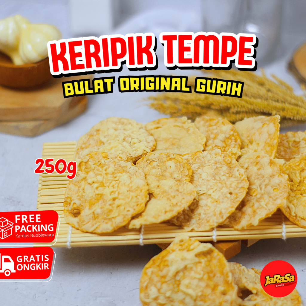 

KERIPIK TEMPE CRISPY BULAT 250 GRAM CEMILAN SNACK
