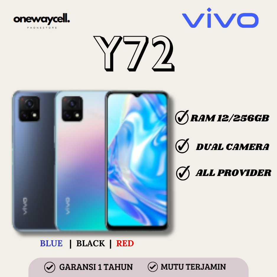 VIVO Y72 5G RAM 12/256GB FULLSET GARANSI 1 TAHUN