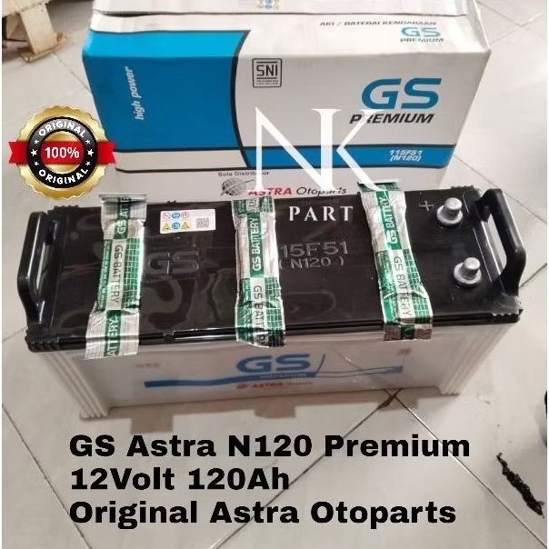 Aki Accu Mobil dan Genset GS Astra N120 12v 120Ah Original Astra Otoparts