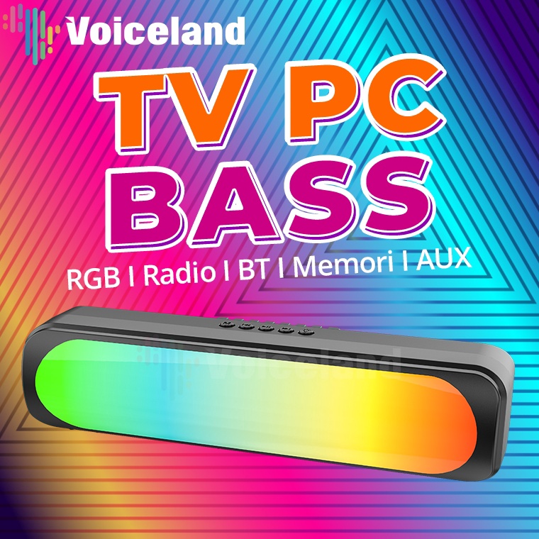 Terbagus TVPC BASSSpeaker Bluetooth Soundbar Super Bass Murah Robot 2 Speaker Wireless RGB Jovitech 
