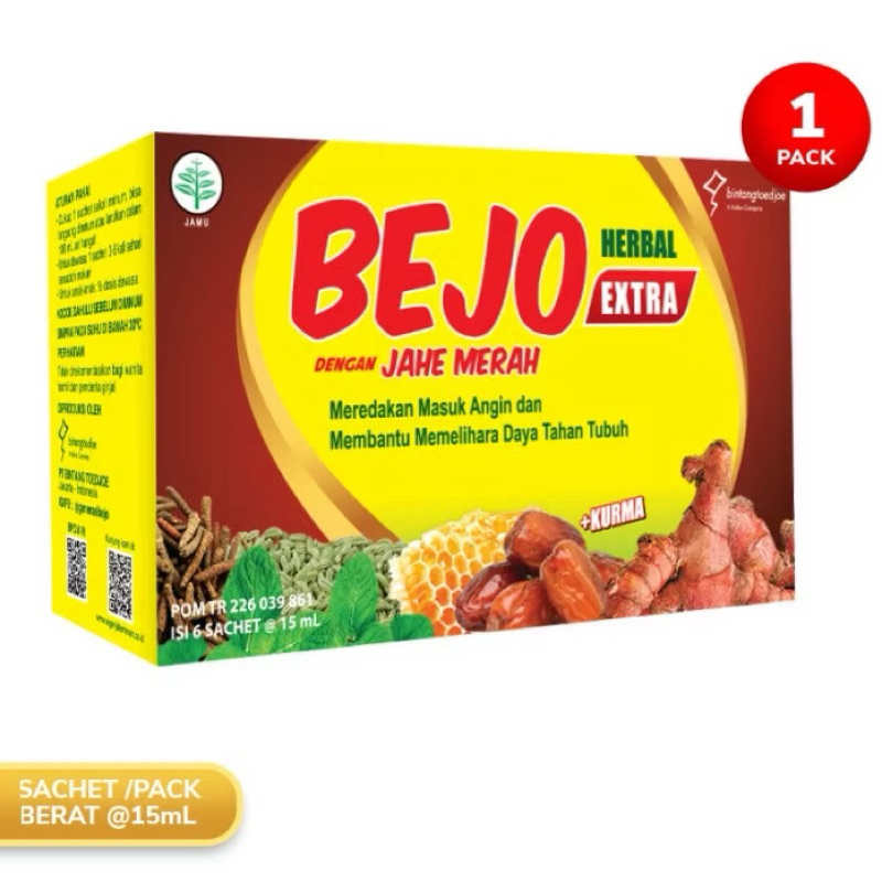 

Bejo Jahe Merah Extra Kurma 1 Pack Box (6 Sachet)