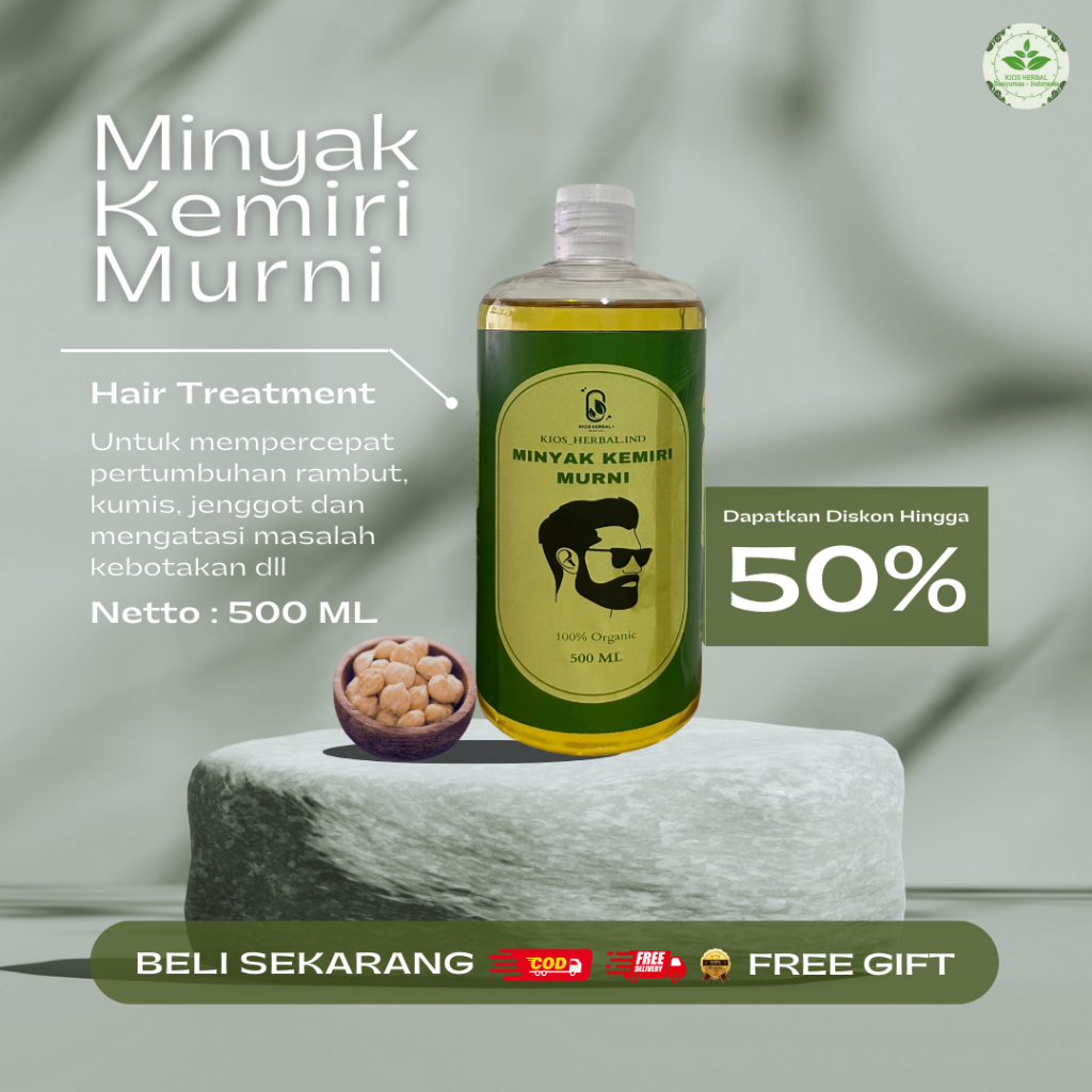 Minyak Kemiri Murni 500ml 100% Premium Tanpa Campuran