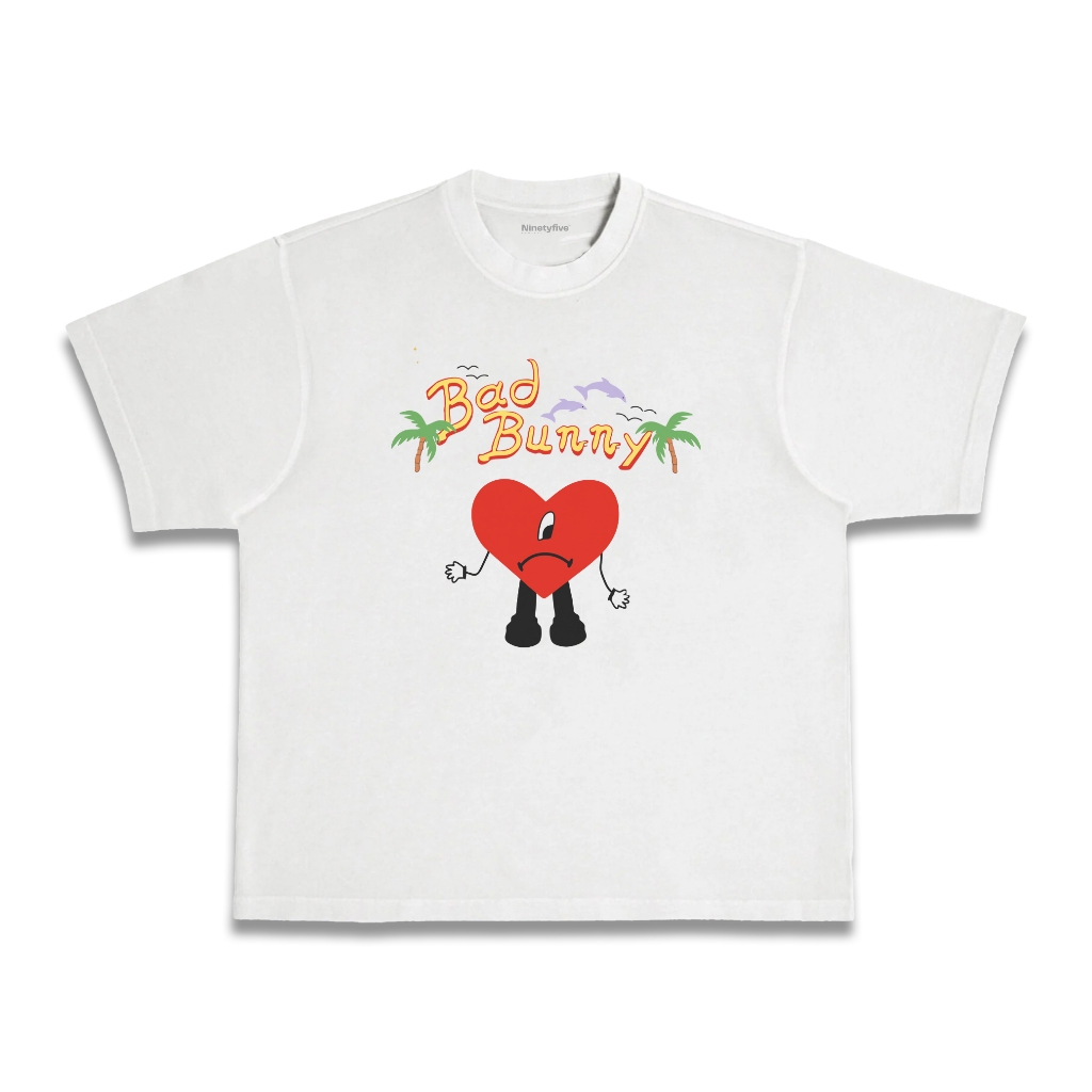Bad Bunny Boxy Tee Kaos Bad Bunny UN VERANO SIN TI Oversized