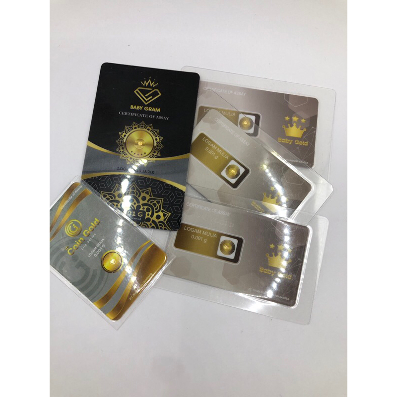 BABY GOLD BABY GRAM COIN GOLD Emas Mini Gold Batangan 0,001 Gram Logam Mulia