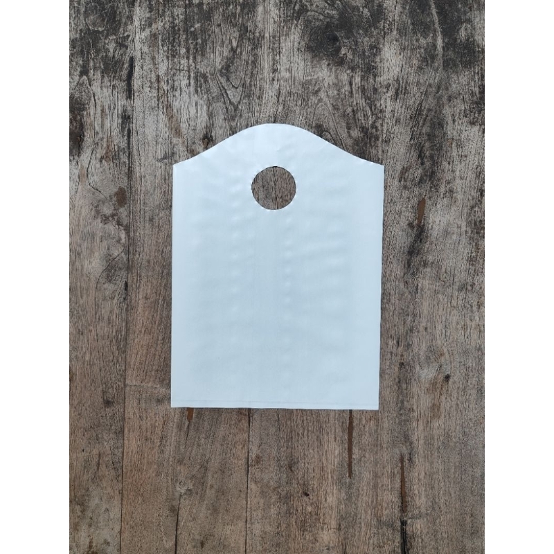 Sablon Plastik Shopping Bag PE Gunung 30x41 warna PUTIH GLOSSY