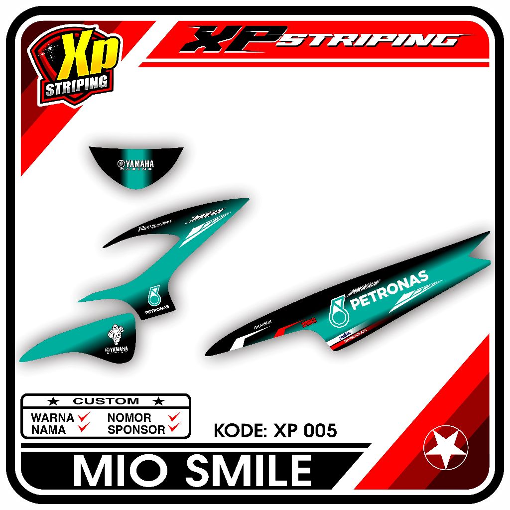 Striping Mio Smile - Sticker Striping Yamaha Mio Smile Desain Racing XP.05