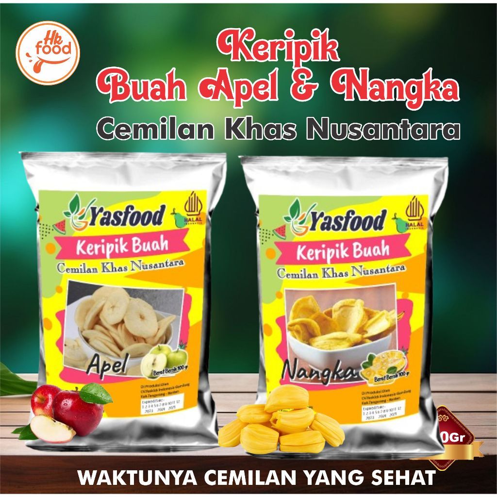 

Keripik Buah Apel dan Nangka Cemilan Sehat Vegetarian 100Gr