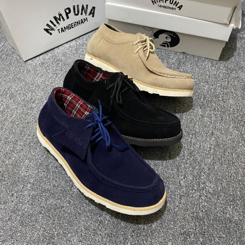 Sepatu Clarks Wallabee Suede Formal Pria / Sepatu Kulit / Sepatu Boots Pria Wallabe