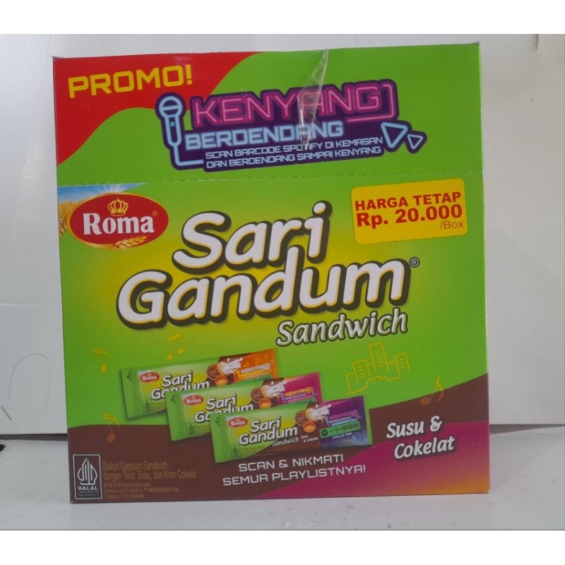 

ROMA SARI GANDUM SANDWICH SUSU & COKELAT