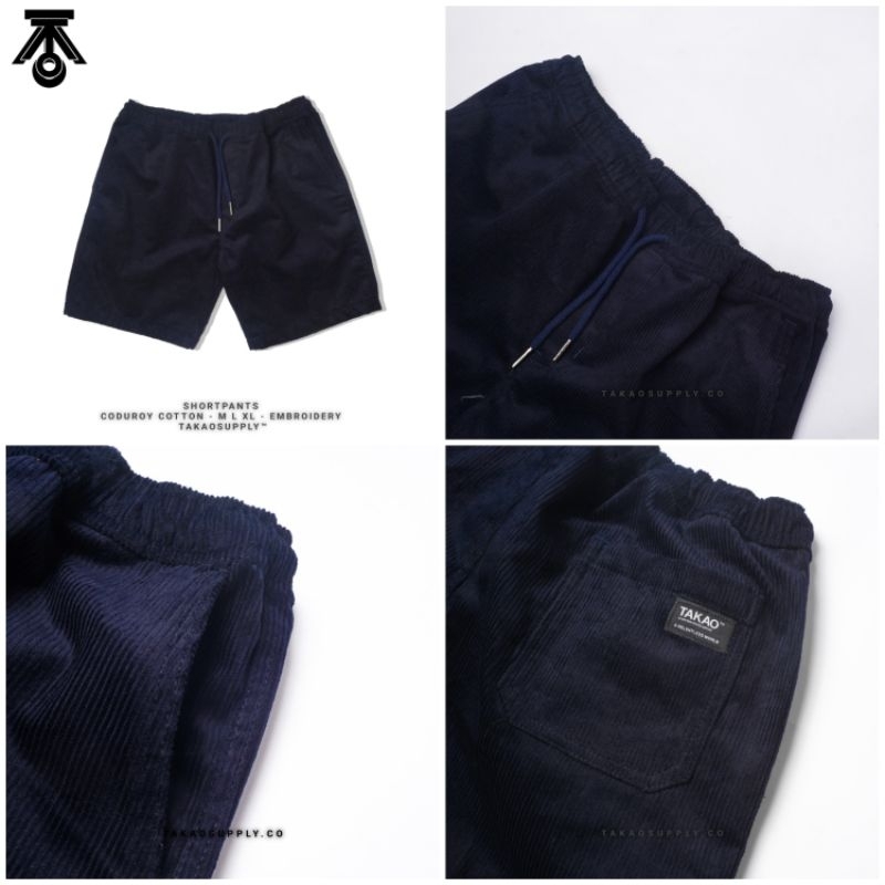 BOARDSHORT CORDUROY COTTON ORIGINAL TAKAO - BLUE NAVY