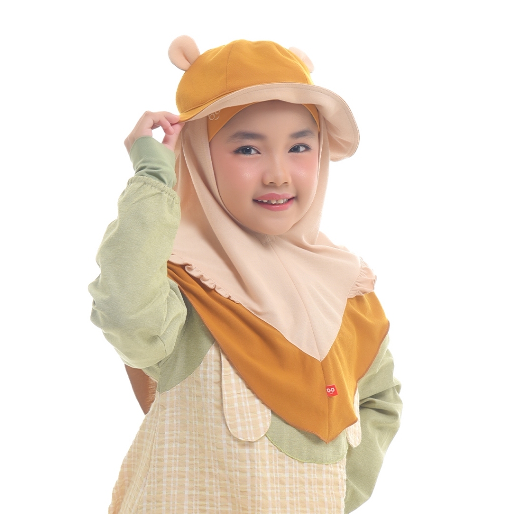 Krukid Topi Sada | Jilbab Topi Sada | Kerudung Topi | Kerudung instan anak | Kerudung anak perempuan