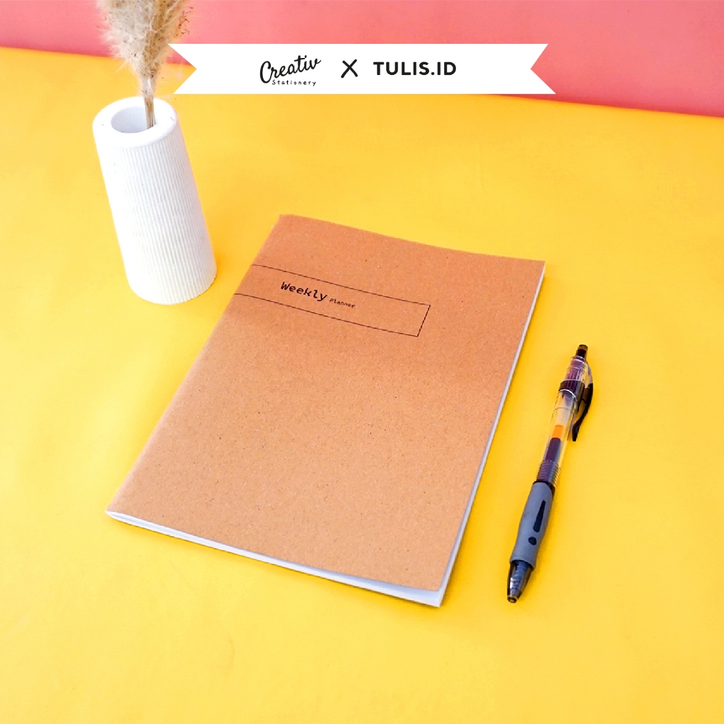 

[TULIS.ID] Basic Weekly Planner Book Jahit Buku Agenda Harian Simpel A5 B5 20 Ring 26 Ring