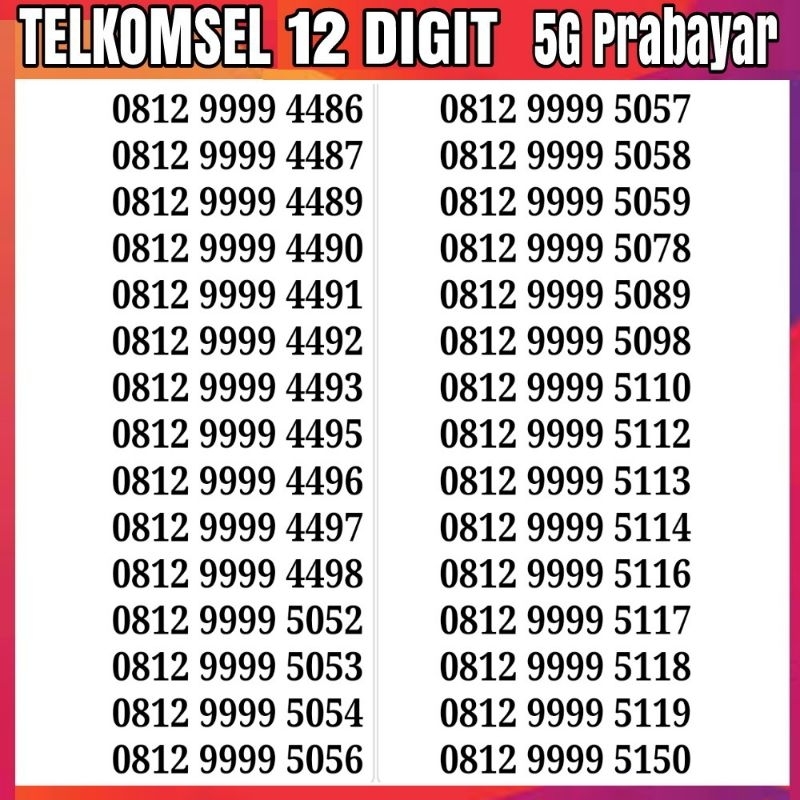 nomor cantik simpati kartu perdana nomor 9999 pilihan