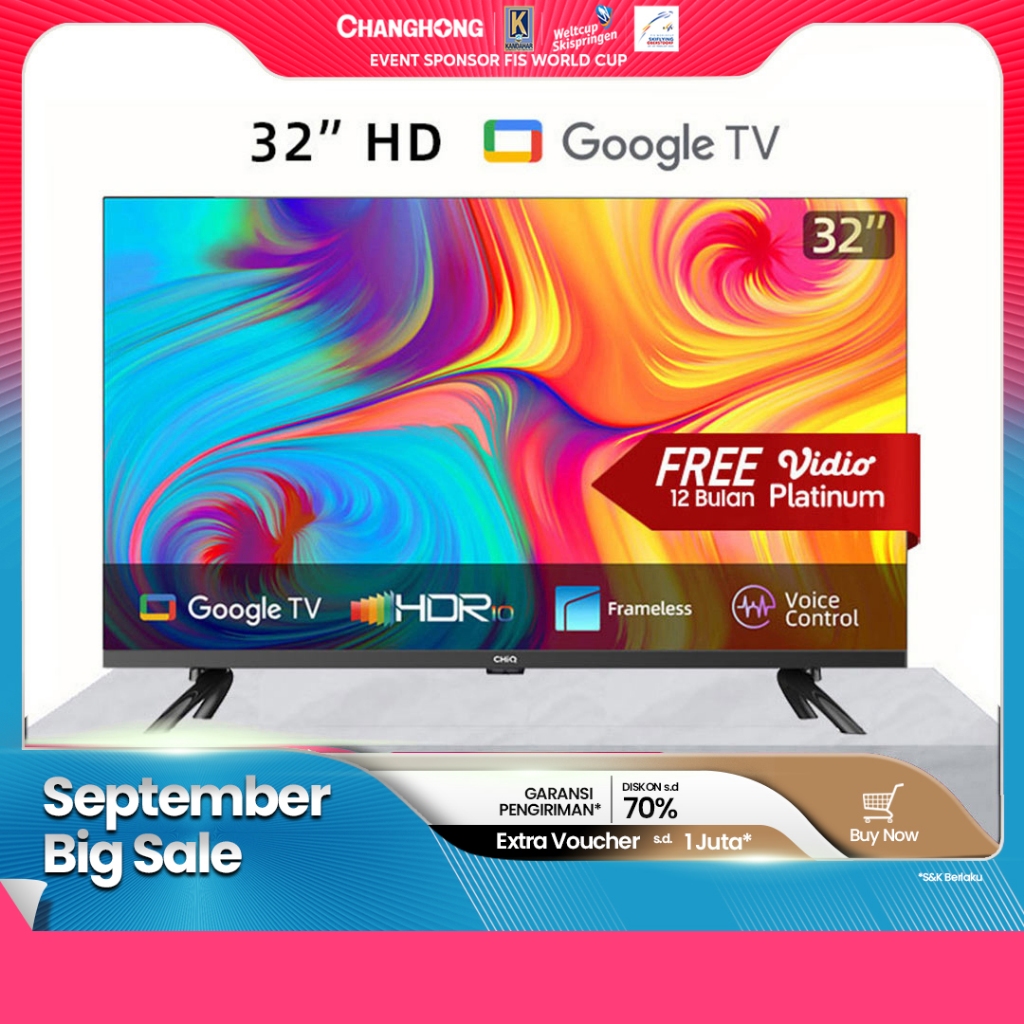 【Google TV】CHiQ 32 inch Smart TV HDR10+DBX Dolby Audio Google Assistant Netflix Youtube Digital TV (