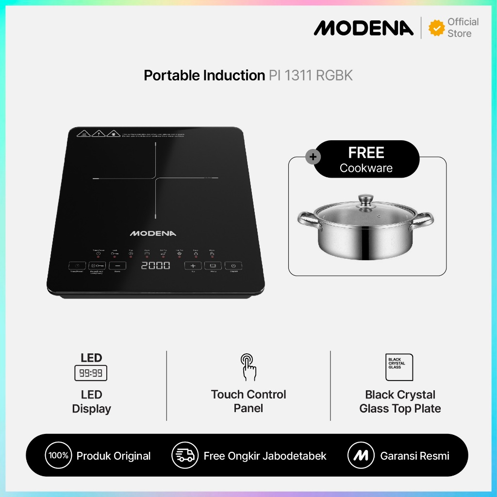 Kompor Induksi Portable Modena PI 1311 RGBK