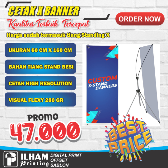 CETAK X BANNER + STANDING | X BANNER WISUDA | X BANNER SIDANG | X BANNER ULTAH | X BANNER WEDDING