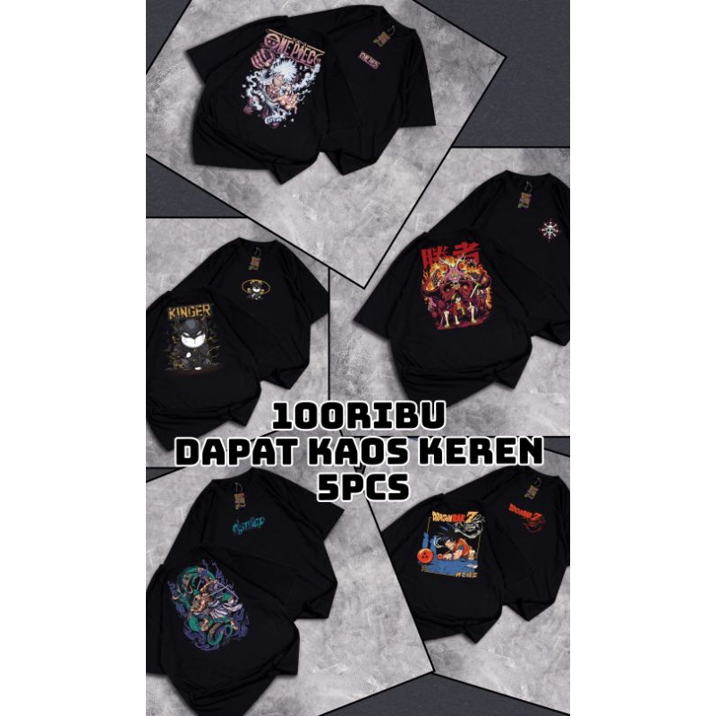 100RIBU DAPAT KAOS 5|KAOS KEREN|KAOS DISTRO|KAOS CWOK-CWEK