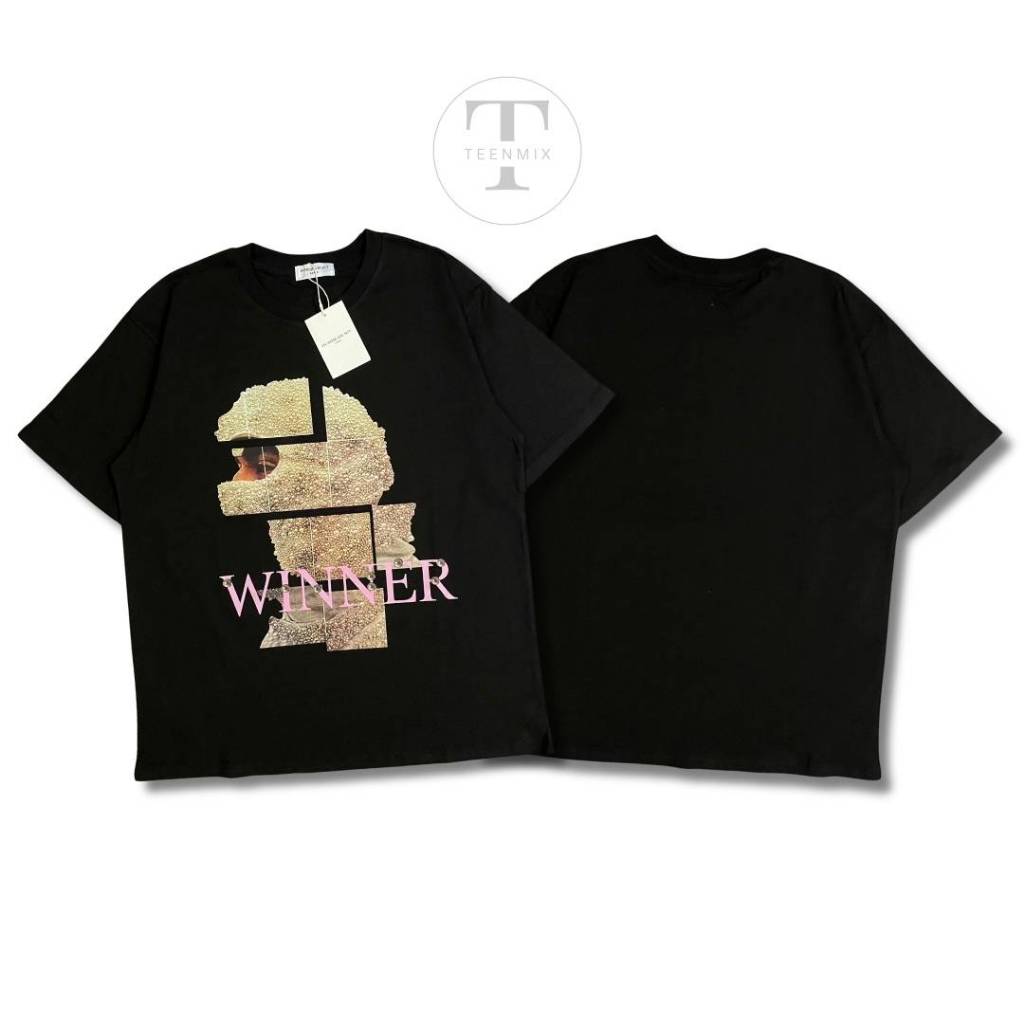 Baju Kaos Ih Nom Uh Nit WINNER Cotton Black Tee T-Shirt Baju Kaos Pria & Wanita Unisex Ih Nom Uh Nit