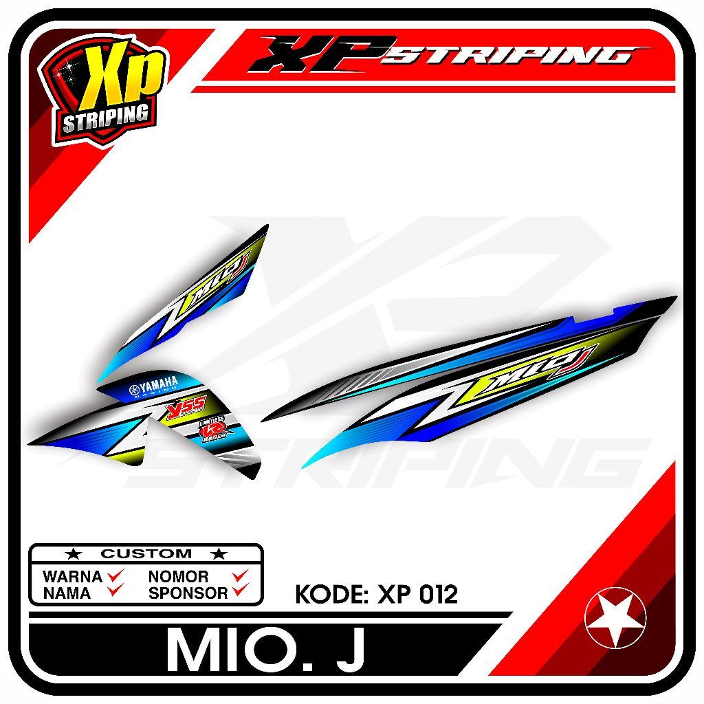 Striping Mio J - Sticker Striping Yamaha Mio J Desain Racing XP.12
