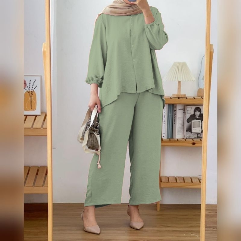 ONE SET WANITA RAYON CRINKLE AIRFLOW SETELAN // SETELAN RAYON CRINKLE AIRFLOW// DRESS RAYON // SETEL