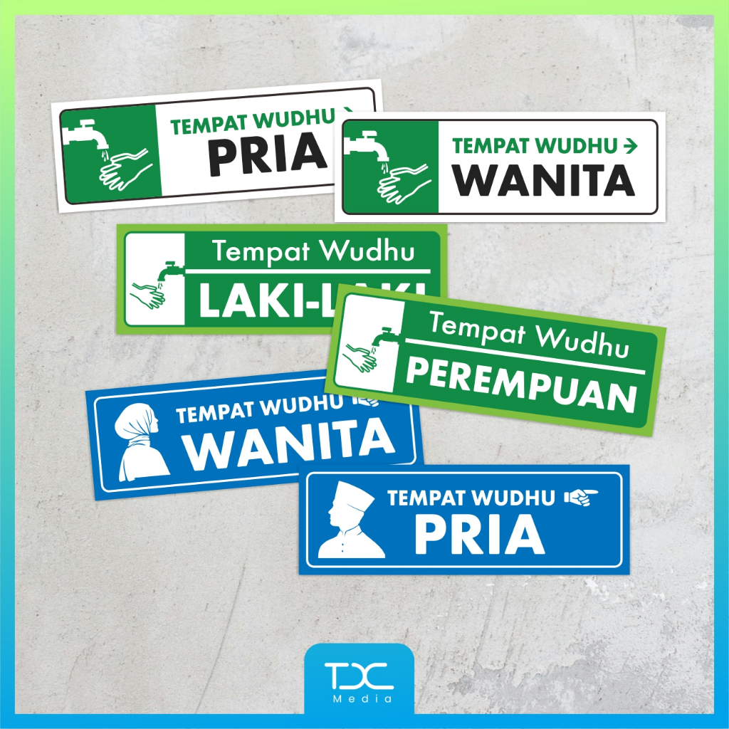 

Stiker Vynil Tanda Tempat Wudhu - Stiker Tempat Wudhu Pria - Wanita