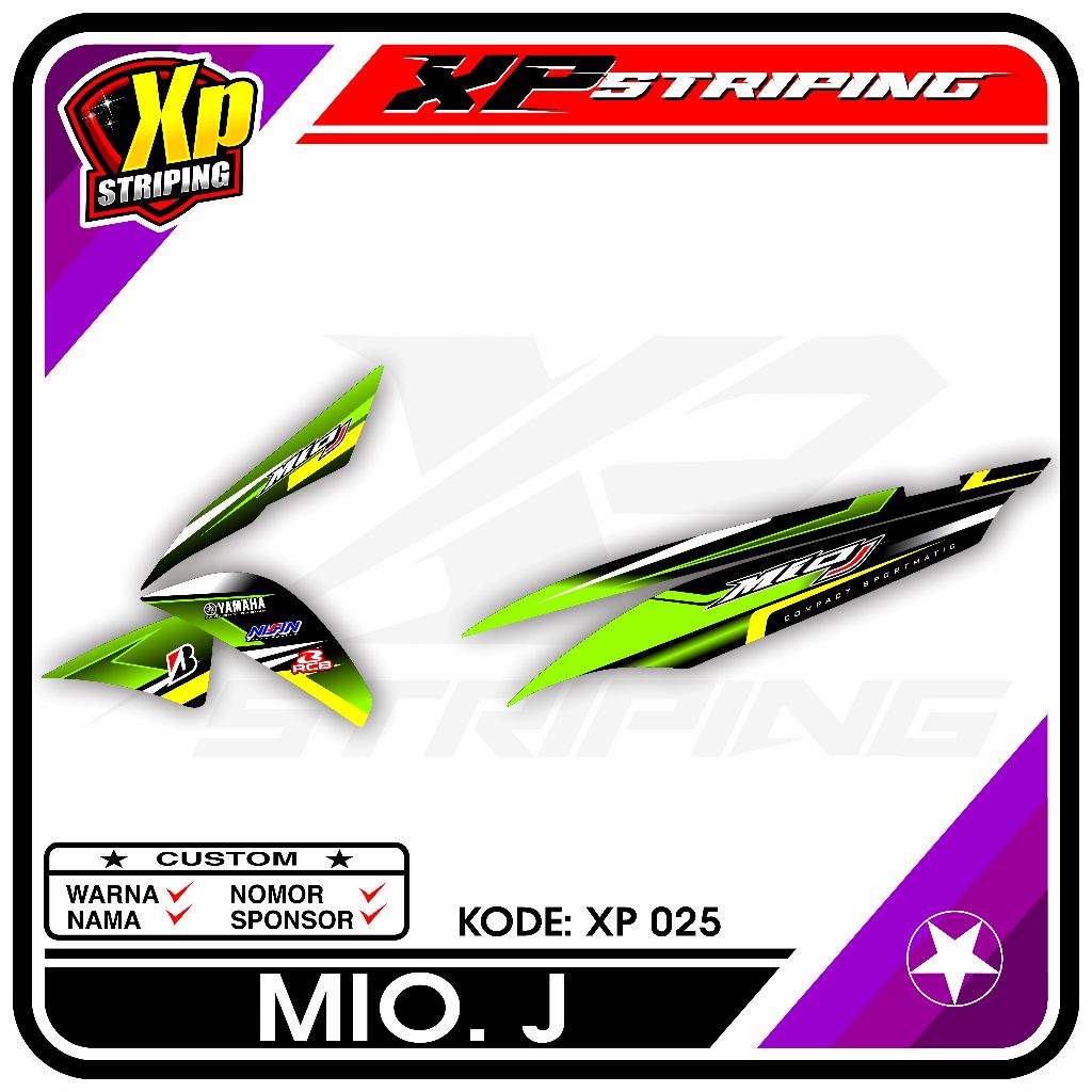 Striping Mio J - Sticker Striping Yamaha Mio J Desain Racing XP.25