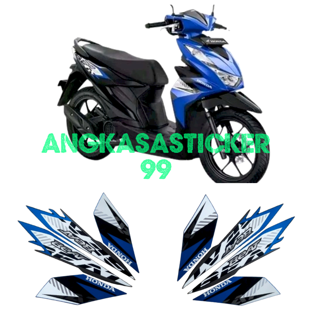 sticker striping motor beat cbs 2023 hitam-biru